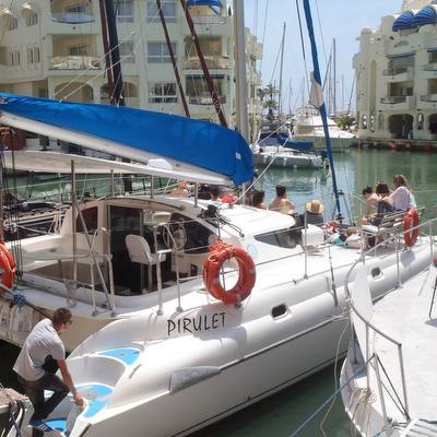 Catamaran Dolphin guides boat tours for hen Weekends in Marbella