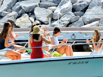 Boat charters in Marbella with hen party